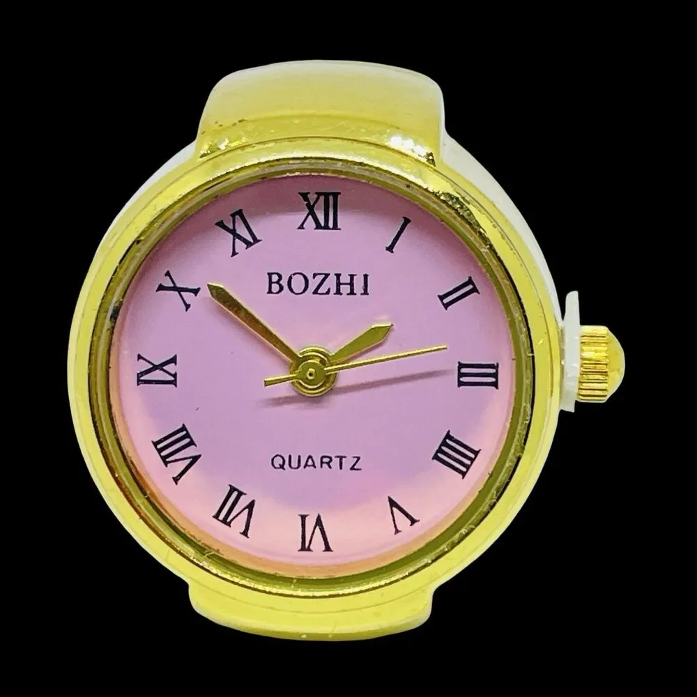 BOZHI Ring Watch Gold Design With Crystals New